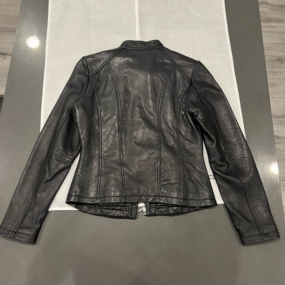 Black Xs small MICHAEL KORS GENUINE LEATHER JACKET . - Picture 4 of 5